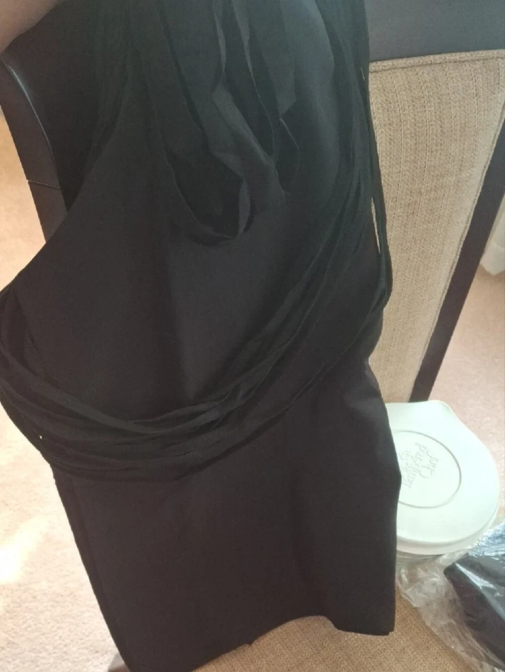 Black Kitchen Apron Set with Clear Glass Mixing Bowl
